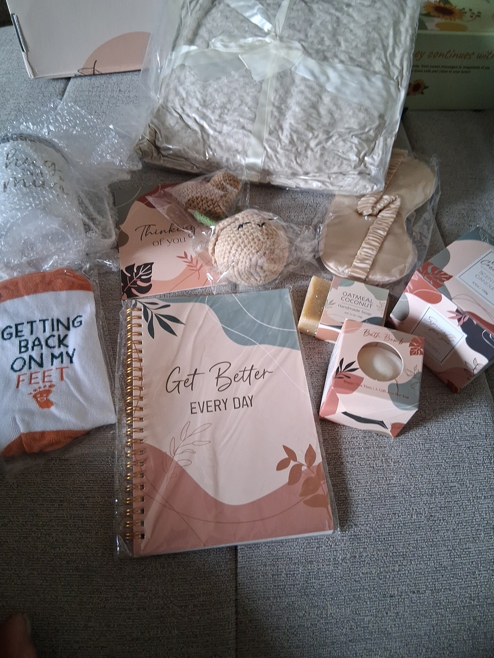 Get Well Soon Gift Box - Pastel Floral "Hugs in a Box" NEW